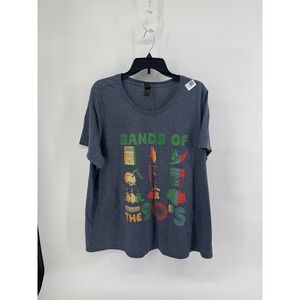 Gildan Bands of the 90s Graphic T-Shirt Womens 3X Charcoal Heather Music Tee